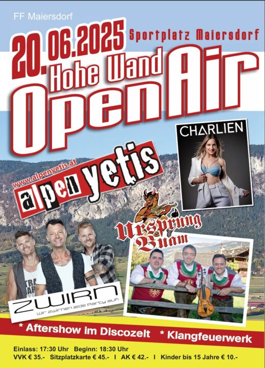 Hohe Wand Open Air 2025 Ankünder